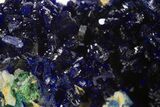 Sparkling Blue Azurite Crystals on Malachite - Congo #335201-1